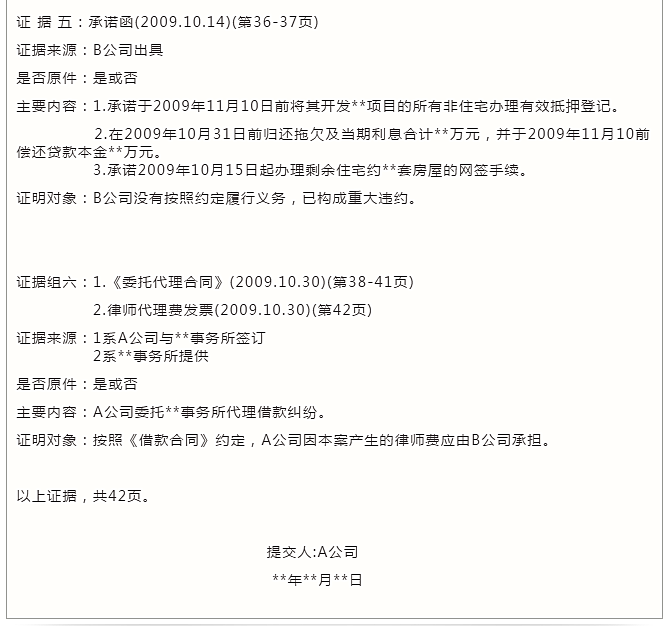 重庆市律师协会证据目录制作指引